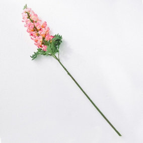 Bloom Artificial Single Pink Delphinium Stem - Faux Fake Realistic Lifelike Flowers, Indoor Home Floral Decoration - L94cm
