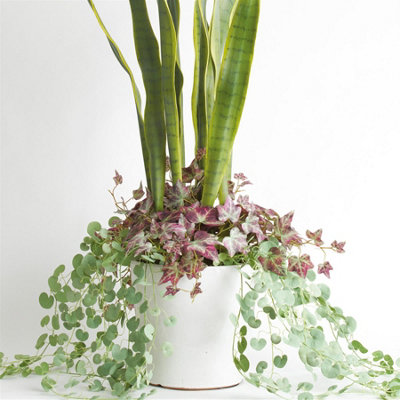 Bloom Artificial Urban Planter with 3 Plants - Faux Fake Realistic Houseplant Floral Home Decoration - H95cm x W30cm