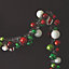 Bloom Coloured Bauble Garland - 6ft Multicoloured Indoor Home Festive Christmas Xmas Hanging Decoration - Measures L180cm