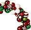 Bloom Coloured Bauble Wreath - Home Wall, Door, Mantelpiece, Table Christmas Decoration with Hanging Loop - 57cm Diameter
