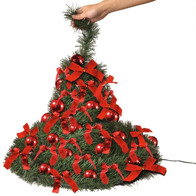 Bloom Pre-Lit Pop Up Christmas Xmas Tree - Indoor Home Festive Decoration - Measures H120cm x 50.5cm Diameter