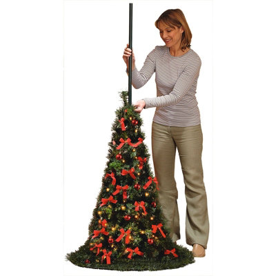 Bloom Pre-Lit Pop Up Christmas Xmas Tree - Indoor Home Festive Decoration - Measures H120cm x 50.5cm Diameter