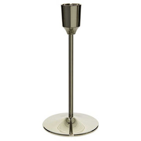Bloom Small Brass Candleholder - Candlestick Holder for Real or Faux LED Candles - Measures H15cm x 7cm Diameter