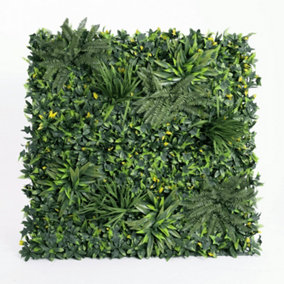 Blooming Artificial - 100cm / 3.25ft Fake Forest Greens Living Wall - Indoor & Outdoor Use - Pack of 1