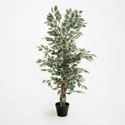 Blooming Artificial - 120cm / 4ft Variegated Faux Ficus Tree