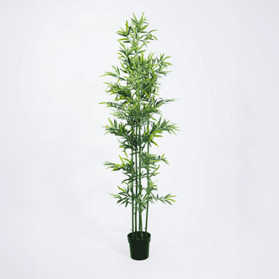 Blooming Artificial - 210cm / 7ft Fake Green Stem Bamboo