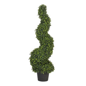 Blooming Artificial 3ft / 90cm Green Artificial Boxwood Spiral  - Spiral Topiary Tree - Pack of 1