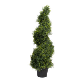 Blooming Artificial 3ft / 90cm Green Artificial Cedar Spiral - Spiral Topiary Tree - Pack of 1