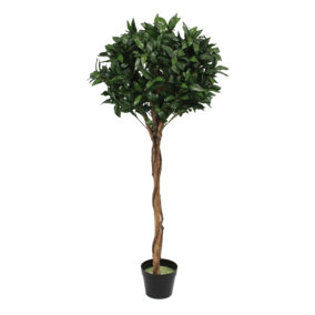 Blooming Artificial 4ft / 120cm Green Artifical Bay Laurel Tree  - Bay Fake Topiary Tree - Pack of 1