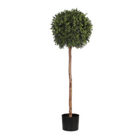 Blooming Artificial 4ft / 120cm Green Artificial Boxwood Single Ball Tree - Ball Topiary Tree - Pack of 1