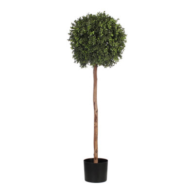 Blooming Artificial 4ft / 120cm Green Artificial Boxwood Single Ball ...