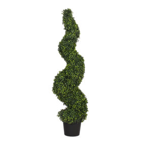 Blooming Artificial 4ft / 120cm Green Artificial Boxwood Spiral  - Spiral Topiary Tree - Pack of 1