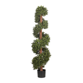 Blooming Artificial 5ft / 150cm Green Artificial Box Spiral With Stem - Spiral Topiary Tree - Pack of 1
