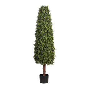 Blooming Artificial 5ft / 150cm Green Artificial Boxwood Tower Topiary - Conical Topiary Tree - Pack of 1