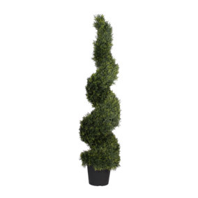Blooming Artificial 5ft /150cm Green Artificial Cedar Spiral  - Spiral Topiary Tree - Pack of 1