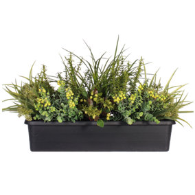 Blooming Artificial 60cm long Green Artificial Forest Foliage Window Box  - Outdoor Fake Foliage - Pack of 1