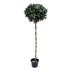 Blooming Artificial 6ft / 180cm Green Artificial Bay Laurel Tree  - Bay Fake Topiary Tree - Pack of 1