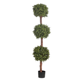 Blooming Artificial 6ft / 180cm Green Artificial Boxwood Triple Ball Tree - Ball Topiary Tree - Pack of 1
