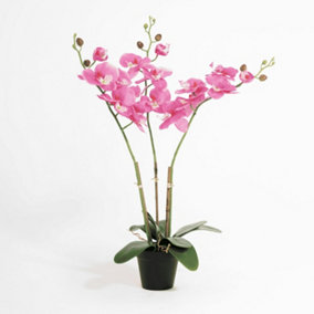 Blooming Artificial - 70cm / 2.25ft Pink Artificial Phalaenopsis Orchid - Indoor Use - Pack of 1