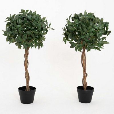 Blooming Artificial - 90cm / 3ft Fake Bay Laurel Tree (Pair)