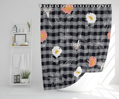 blooming hand drawn orange and white flowers (Shower Curtain) / Default Title Price Comparisons | Compare The Build