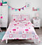 Bloomsbury Mill - Patchwork Butterflies & Hearts Kids Double Bed Duvet Cover and Pillowcases Set for Girls - Double - 200 x 200cm