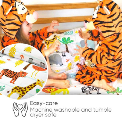 Bloomsbury Mill - Safari Adventure Kids Double Bed Duvet Cover and Pillowcases Set - Double - 200 x 200cm