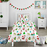 Bloomsbury Mill - Winter Wonderland Christmas Kids Single Bed Duvet Cover and Pillowcase Set - Single - 135 x 200cm