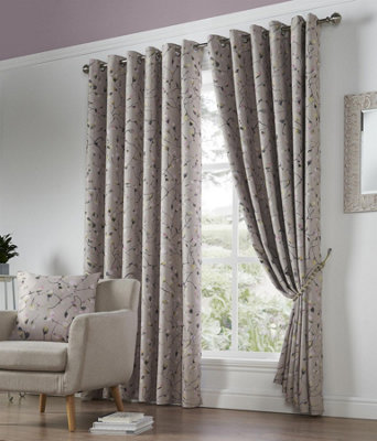 Blossom Bud Floral Eyelet Blockout Curtains | DIY at B&Q