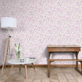 Blossom Floral Wallpaper Grey Pink White Watercolour Heather Lime Paste The Wall