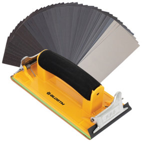 BLOSTM Assorted 48 Pieces Sandpaper With Sanding Block Sander