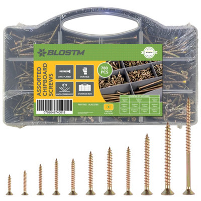 BLOSTM Assorted Chipboard Screws