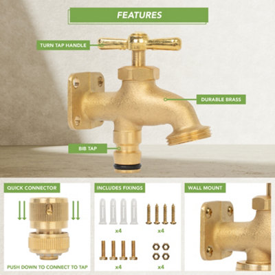 BLOSTM Brass Anywhere Hose Tap - 4
