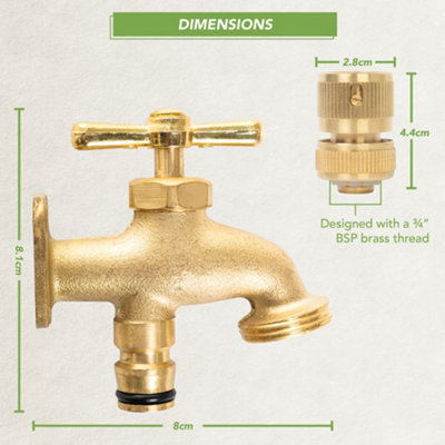 BLOSTM Brass Anywhere Hose Tap - 5