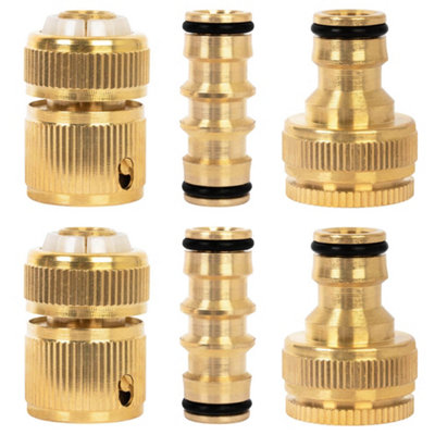 BLOSTM Brass Garden Hose Connectors 6 Pack