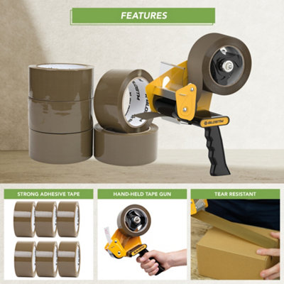 BLOSTM Brown Packaging Tape & Gun Dispenser - 7