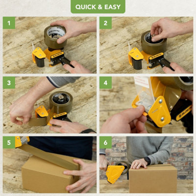 BLOSTM Brown Packaging Tape & Gun Dispenser - 9