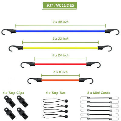 BLOSTM Bungee Cords 28 Piece Set - 6