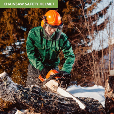 BLOSTM Chainsaw Safety Helmet With Visor