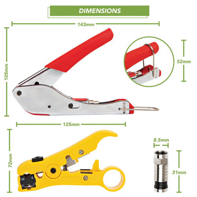 BLOSTM Coaxial Cable Compression Tool Kit With Crimp Tool - 5