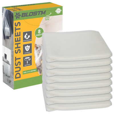 BLOSTM Dust Sheets - 8 Sheets Water-Resistant
