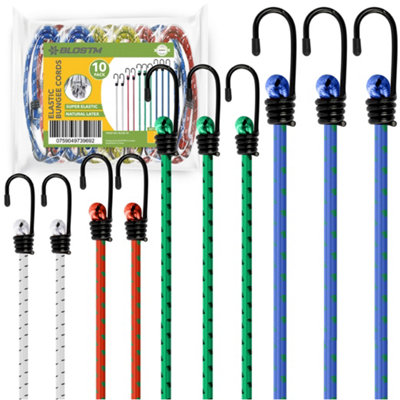 BLOSTM Elastic Bungee Cords Pack Of 10