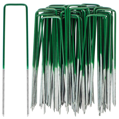 BLOSTM Half Green Artificial Grass Pegs - 40 Pack - 3