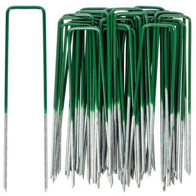 BLOSTM Half Green Artificial Grass Pegs - 40 Pack