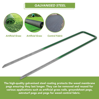 BLOSTM Half Green Artificial Grass Pegs - 40 Pack - 4