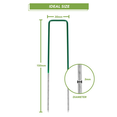 BLOSTM Half Green Artificial Grass Pegs - 40 Pack - 5