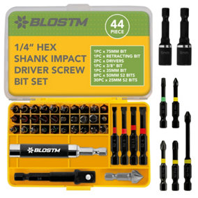 BLOSTM Hex Shank Impact Driver Screw Bit Set