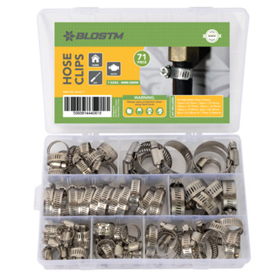 BLOSTM Hose Clips 71Pcs 8-38 mm