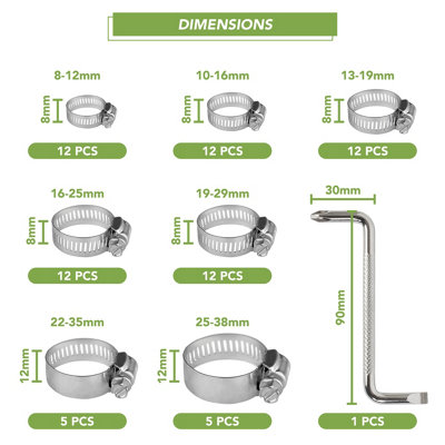 BLOSTM Hose Clips 71Pcs 8-38 mm - 4