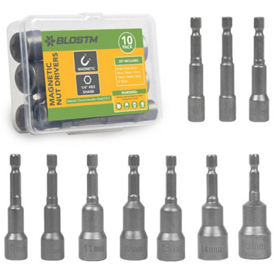 BLOSTM Magnetic Nut Drivers - 10 Pack - 3